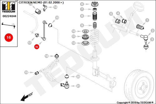 CITROEN NEMO ŁĄCZNIK STABILIZATORA PRZEDNIEGO AA na Arena.pl
