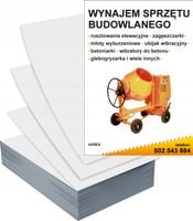 Ulotki A5 5000szt reklamowe firmowe różne wzory WYNAJEM SPRZĘTU BUDOWLANEGO