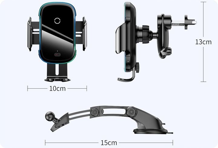BASEUS UCHWYT SAMOCHODOWY NA TELEFON SZYBKA ŁADOWARKA INDUKCYJNA Qi 15W zdjęcie 11