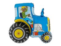 Balon foliowy "Traktor z panem", niebieski, 80 cm x 70 cm [balon z helem]