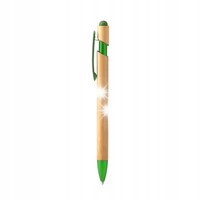 DŁUGOPIS BIUROWY ZIELONY BAMBUSOWY TOUCH PEN ATRAMENT NIEBIESKI 10 SZTUK