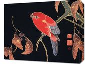 Obraz 50x40cm Red Parrot, Jakuchu Japoński Vintage do Salonu
