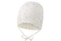 BROEL Polina czapka dla dziewczynki wiązana wiskoza ecru 42-44
