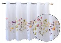 ZAZDROSTKA ZAZDROSKA piękna firana kuchenna ŁĄKA kwiaty druk 200x50