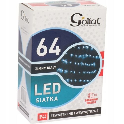 SIATKA LED kurtyna świetlna 1x1m 64LED Świąteczna na dom ogród TARAS na Arena.pl