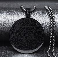 Wisiorek Talizman 7 Aniołów Archaniołów Amulet Pieczęć 316L Czarny