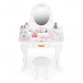 TOALETKA DZIECIĘCA ECOTOYS MDF Z LUSTERKIEM I AKCESORIAMI 3+