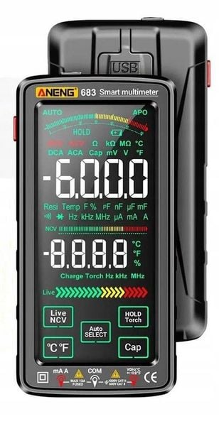 Multimetr cyfrowy ANENG 683 AC/DC 6000 zliczeń zdjęcie 9