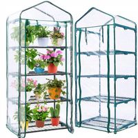 MINI SZKLARNIA FOLIA BALKONOWA 4 Półki 160x70x50cm Rośliny Kwiaty Sadzonki