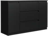SZAFKA KOMODA 2D3S 120CM CZARNA SZUFLADY DRZWI