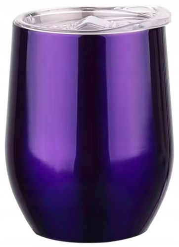 Kubek termiczny do picia Yerba Mate Kawy Herbaty z pokrywką fioletowy 350ml na Arena.pl