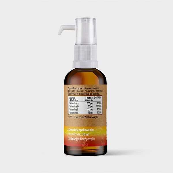 ADEK 250 PORCJI Wit. A 800µg Wit. D 50µg (2000 IU) Wit. E 12mg Wit. K 75µg zdjęcie 4