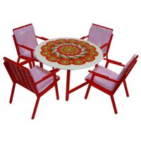 mebelki dla lalek / 4 krzesełka + stolik     03