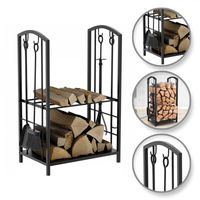 stojak, kosz metalowy na drewno kominkowe z akcesoriami 73x40x30cm snd05