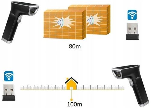 Bezprzewodowy skaner czytnik kodów kreskowych QR 1D 2D z bazą ładującą na Arena.pl