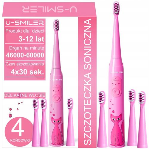 Szczoteczka Soniczna Elektryczna Dla Dzieci Do Zębów 3-12 Lat + 4 na Arena.pl