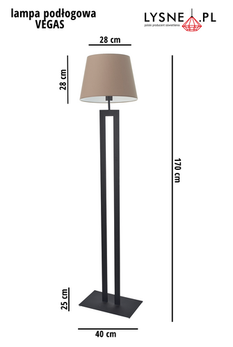 Lampa podłogowa VEGAS E27 abażur stożek na Arena.pl