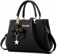 Torebka Damska na ramię mała TANIA MARKOWA CZARNA Brelok NA Prezent
