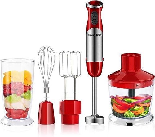 Blender ręczny Bonsenkitchen 5 w 1 800W czerwony na Arena.pl