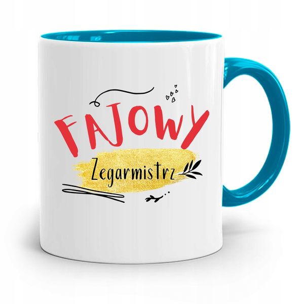 Kubek Błękitny Dla Zegarmistrza Fajowy Zegarmistrz Z Nadrukiem Ze Zdjęciem zdjęcie 1