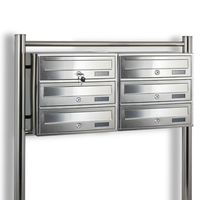 14417 ZEWNĘTRZNA SKRZYNKA LOKATORSKA INOX 2X3 6 WRZUTÓW NA STOJAKU 1,5