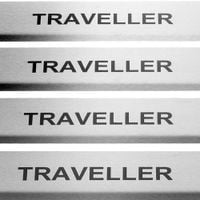 Listwa progowa PEUGEOT TRAVELLER Stal nierdzewna 304 mat z czarnymi literam