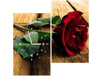 60X60CM ZEGAR RÓŻA UKOCHANEJ OBRAZ DREWNO ŚCIAN KWADRAT