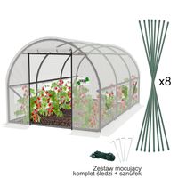 Tunel foliowy ogrodowy szklarnia foliak na pomidory warzywa 6x3x2m biały