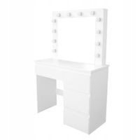 TOALETKA Z LUSTREM LED BIAŁA KOSMETYCZNA EMMA