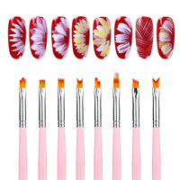 ZESTAW 8 PĘDZELKÓW DO PAZNOKCI DO ZDOBIEŃ MANICURE