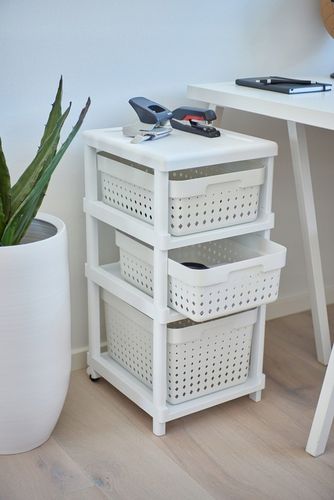 Szafka mobilna na kółkach łazienkowa z koszykami wysuwanymi regał kuchenny na Arena.pl