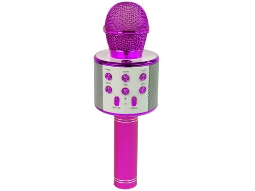 Mikrofon Bezprzewodowy USB Głośnik Nagrywanie Karaoke Model WS-858 Różowy na Arena.pl