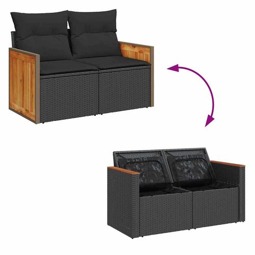 Zestaw Sof na Ogród 13 pcs Czarny 80 x 80 x 71 cm polirattan na Arena.pl