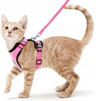 Szelki Bezuciskowe Dla Kota Psa Ze Smyczą RÓŻOWE