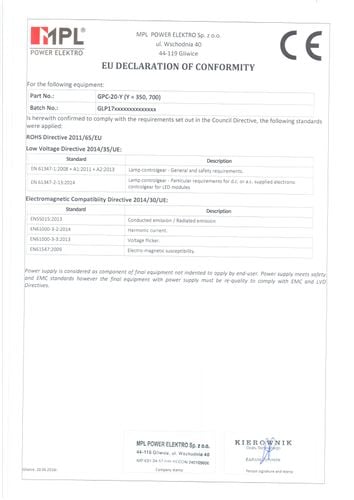 GPC-20-700: Driver prądowy700mA/3-28V, CC, non-PFC, IP67 plastic na Arena.pl