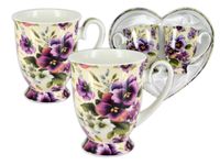 Kpl. 2 kubków w sercu - Bratki (CARMANI)