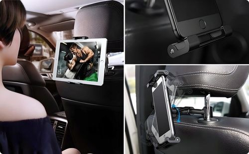 SOLIDNY UCHWYT SAMOCHODOWY BASEUS DO AUTA NA ZAGŁÓWEK TABLET TELEFON DO 13" na Arena.pl