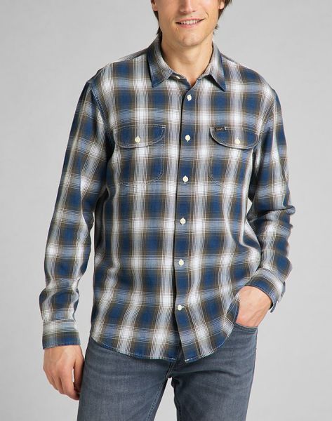 LEE WORKER SHIRT SERPICO GREEN L68HMJOJ M zdjęcie 1