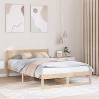Ramka łóżka Naturalny 120 x 190 cm Lite drewno sosnowe