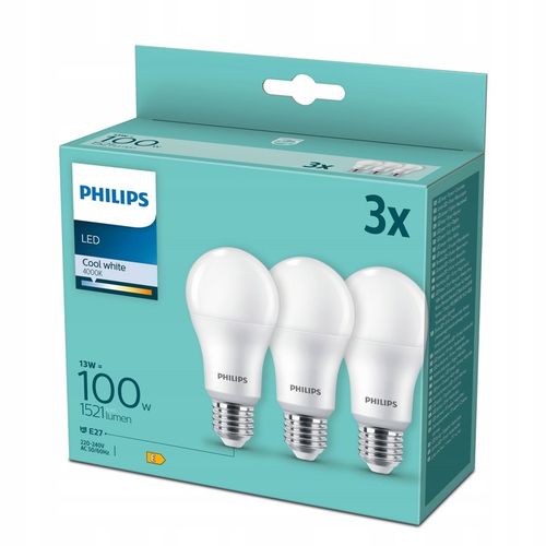3x Żarówka LED E27 A67 13W = 100W 1521lm 4000K Neutralna PHILIPS na Arena.pl