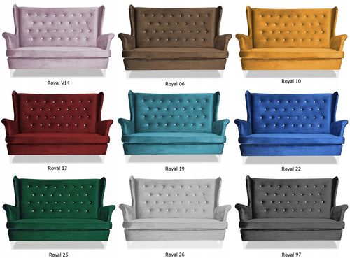 Zestaw wypoczynkowy mebli uszak Diana sofa fotele pufy  komplet na Arena.pl