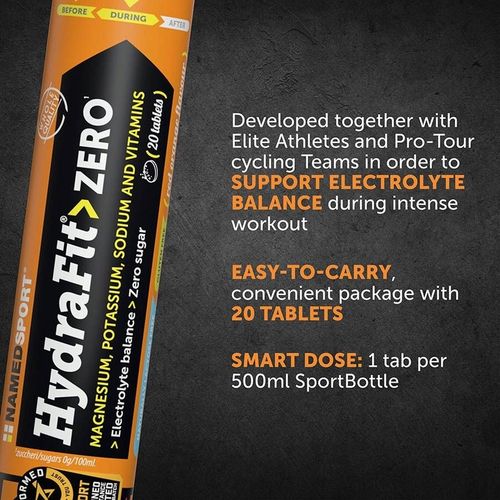 2x HYDRAFIT ZERO IZOTONIK NAMEDSPORT BEZ CUKRU 20 PASTYLEK Z BIDONEM zestaw na Arena.pl