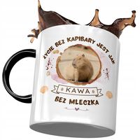 Kubek Czarny Kapibara Na Urodziny Imieniny Prezent Z Nadrukiem Ze Zdjęciem