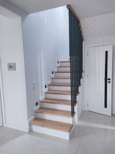 Oprawa LAMPKA schodowa LED 230V oświetlenie schodowe 2W CZARNA ZIMNA na Arena.pl