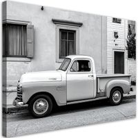 Obraz do salonu biura gabinetu, Biały amerykański PickUp na ulicy