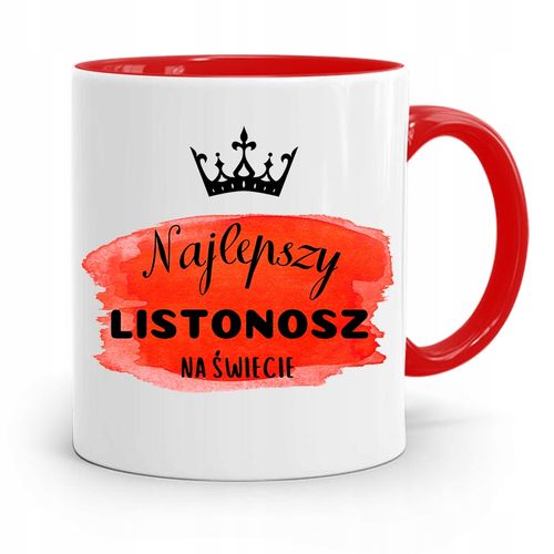 Kubek Czerwony Prezent Dla Listonosza Najlepszy Z Nadrukiem Ze Zdjęciem na Arena.pl