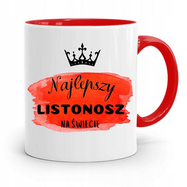 Kubek Czerwony Prezent Dla Listonosza Najlepszy Z Nadrukiem Ze Zdjęciem zdjęcie 1