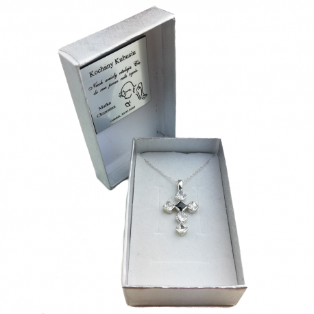 SREBRNY KRZYŻYK OZDOBNY Z CYRKONIAMI SREBRO PRÓBY 925 DOSTĘPNY W RÓŻNYCH KOLORACH zdjęcie 9
