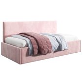 Łóżko młodzieżowe Tapczan 120x200 Comfort Bari Rożowy+ POJEMNIK