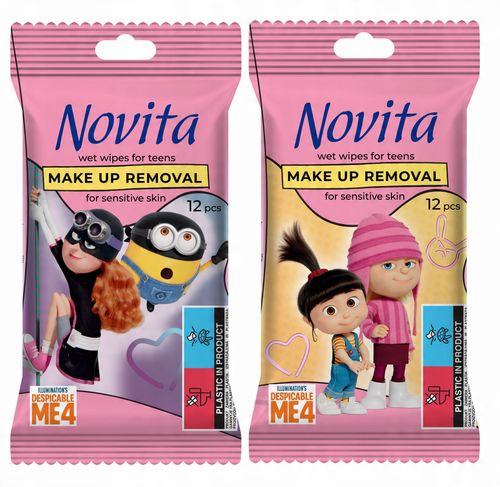 novita minionki chusteczki nawilżane do demakijażu dla nastolatków, 12 szt. na Arena.pl